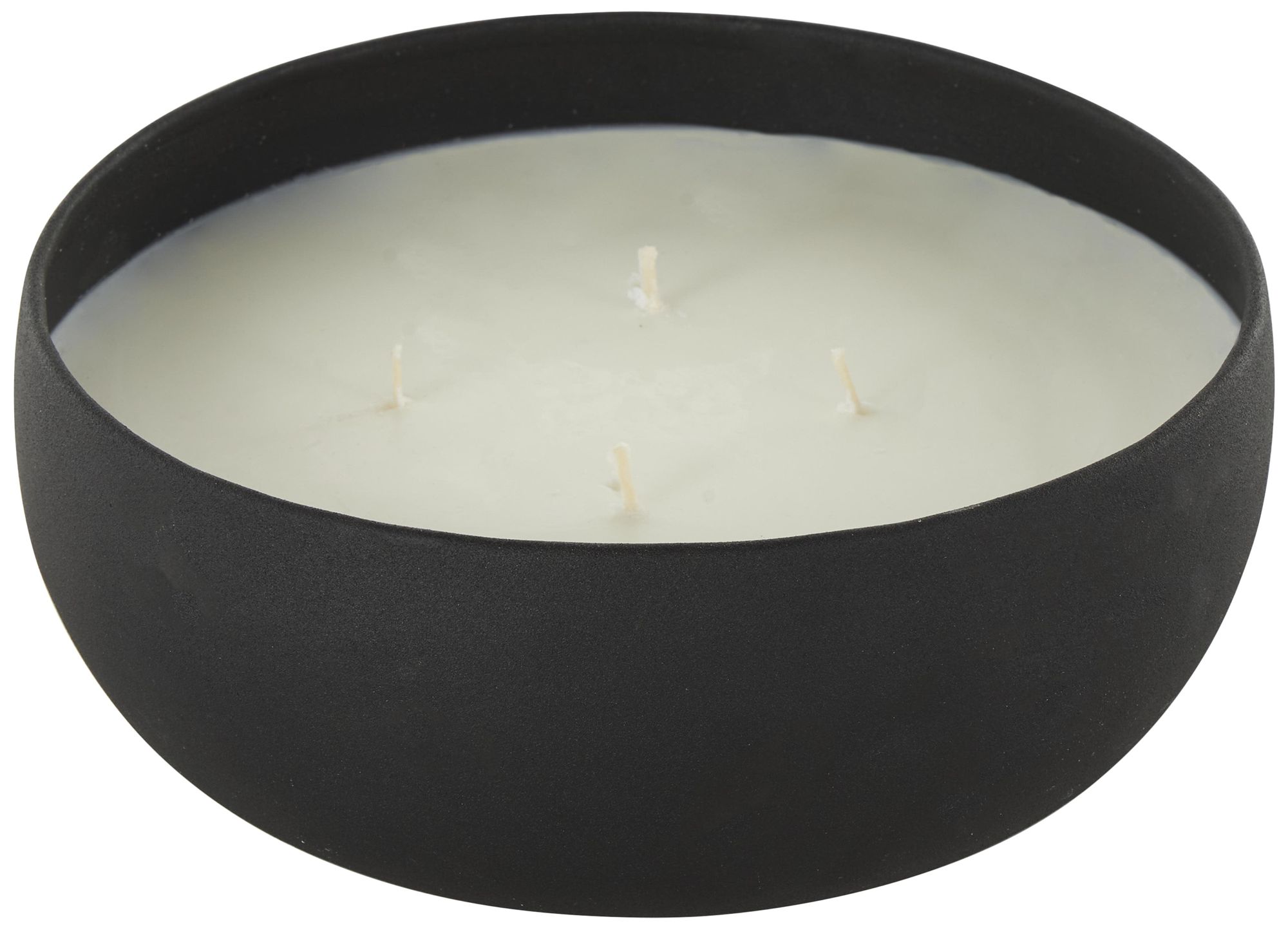 Image 2 Black Metal Modern Candle, 7" x 7" x 3"