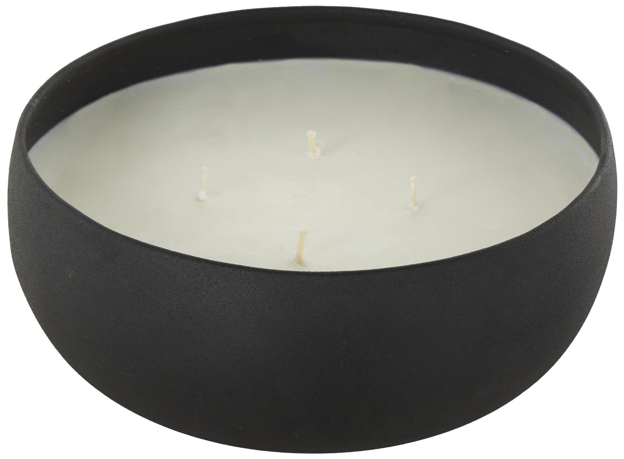 Image 6 Black Metal Modern Candle, 7" x 7" x 3" more views