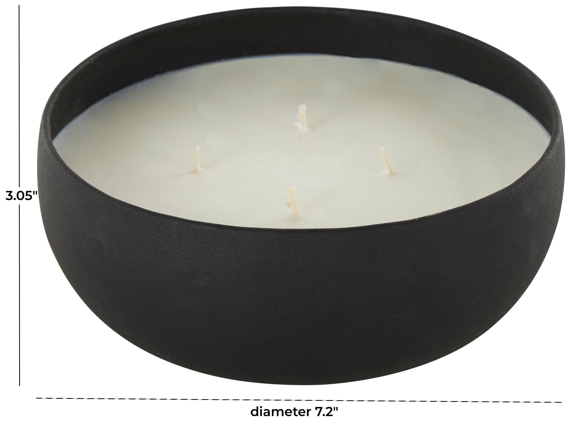 Image 7 Black Metal Modern Candle, 7" x 7" x 3" more views