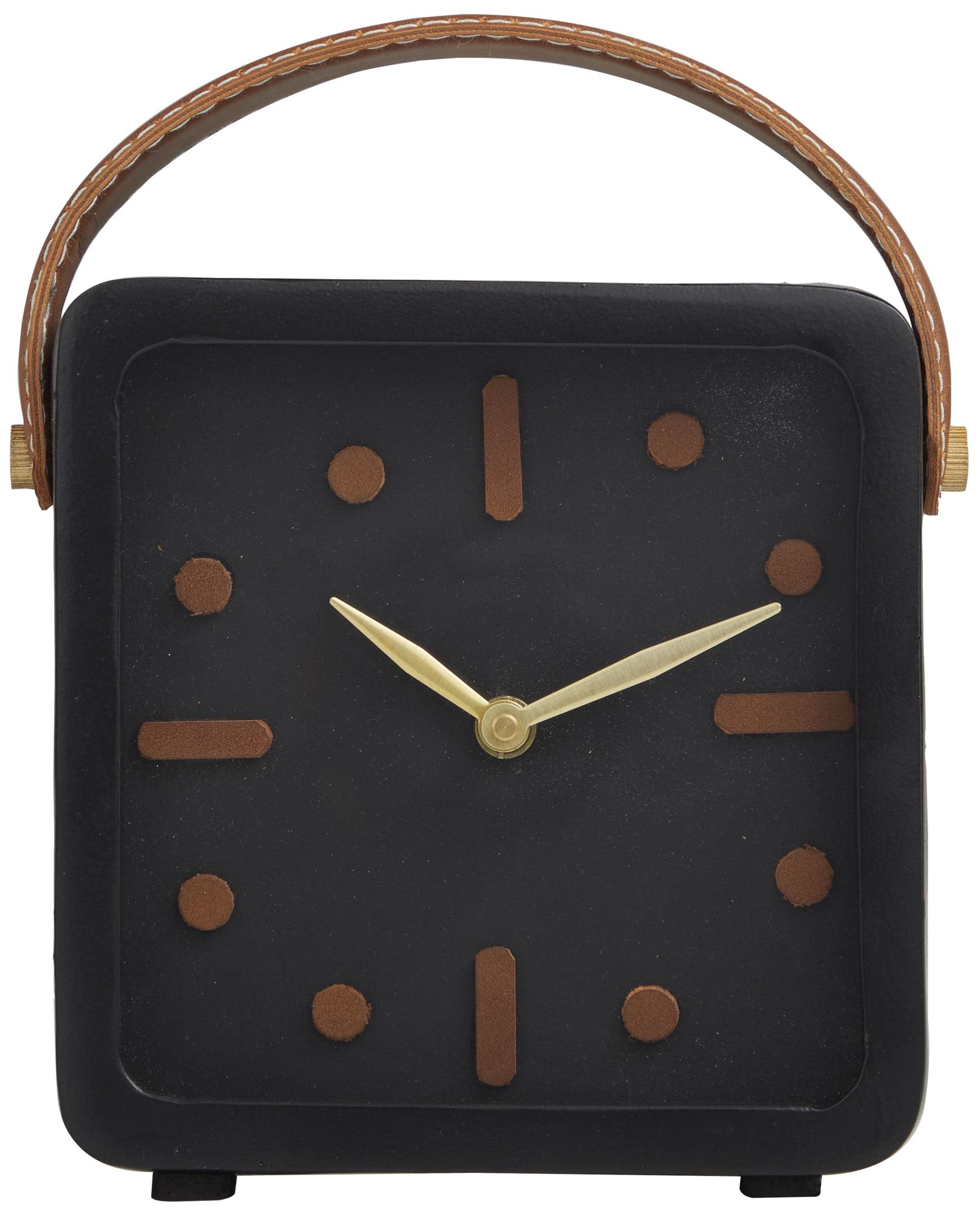 Image 2 Black Metal Modern Clock, 7" x 3" x 8"