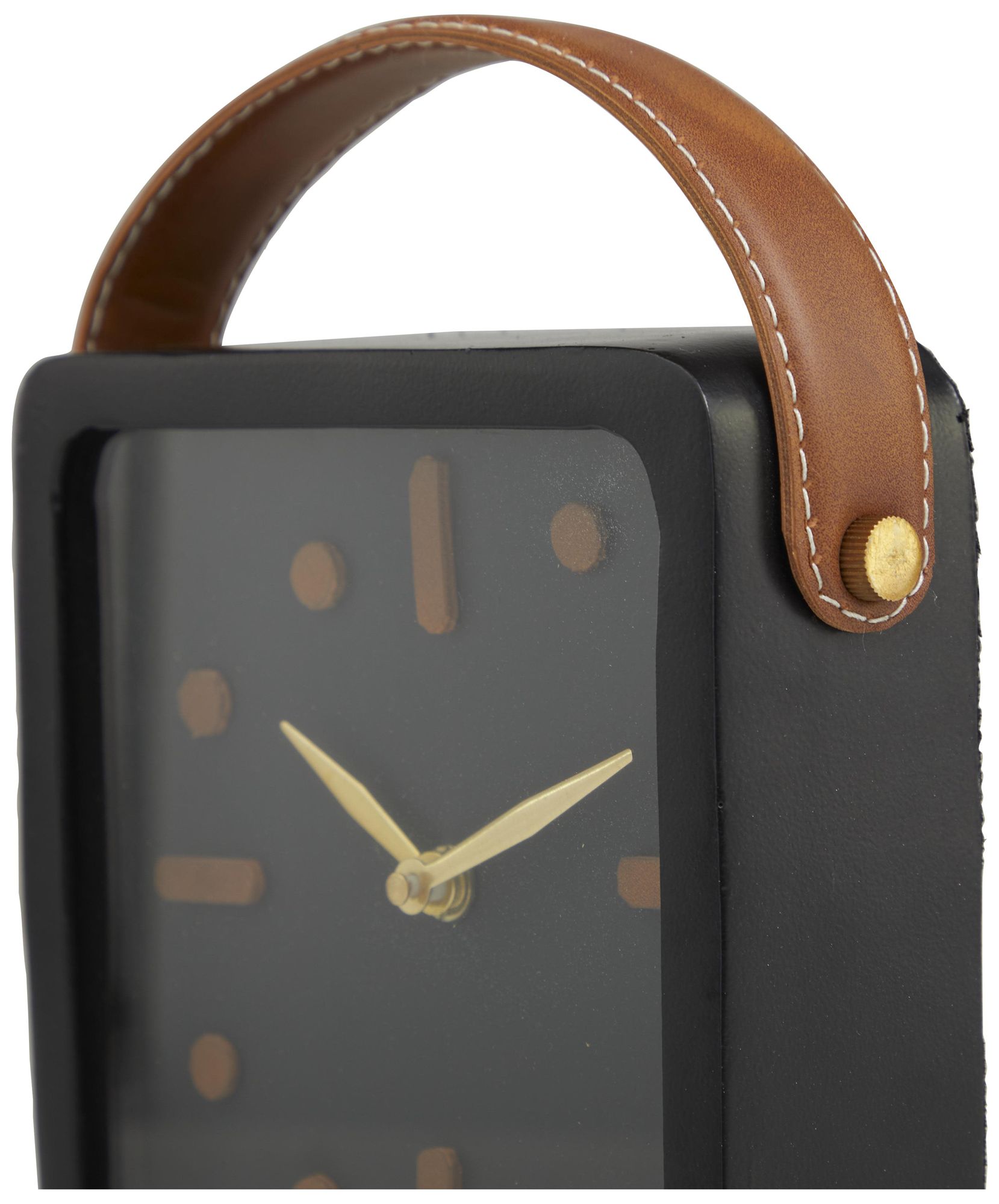 Image 3 Black Metal Modern Clock, 7" x 3" x 8" more views