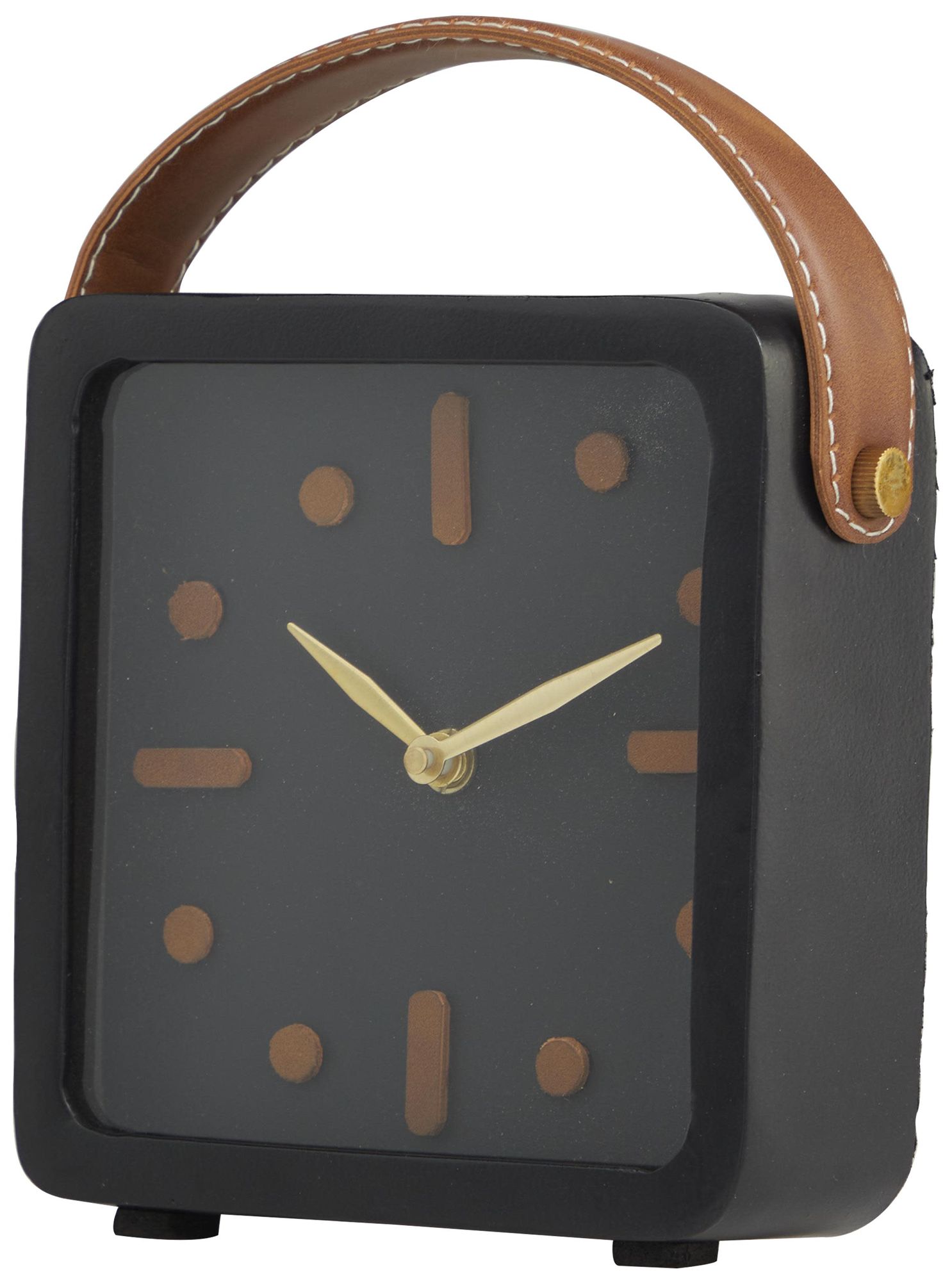 Image 5 Black Metal Modern Clock, 7" x 3" x 8" more views