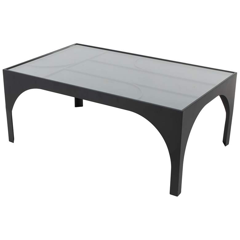 Image 1 Black Metal Modern Coffee Table, 42" x 26" x 17"