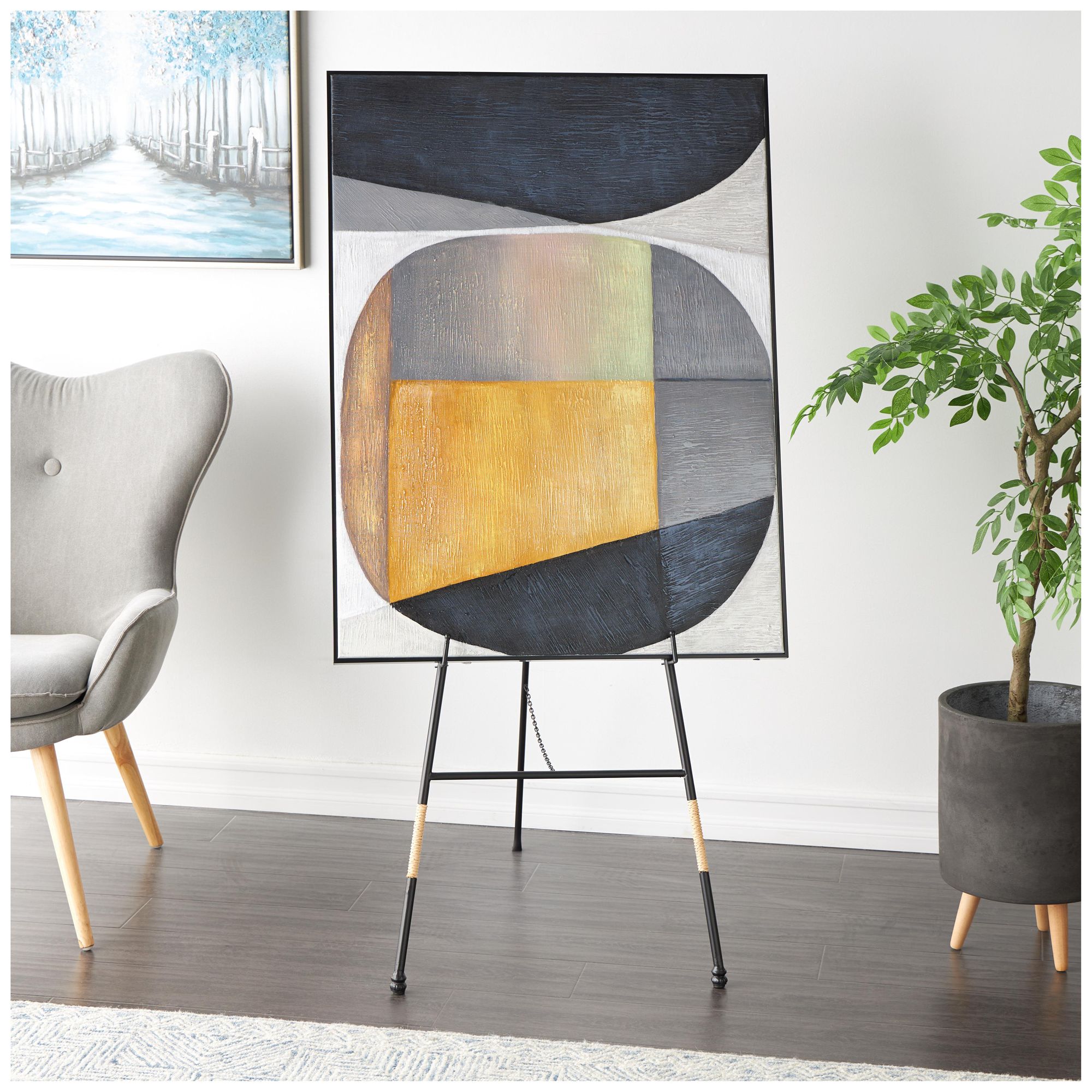 Image 4 Black Metal Modern Easel, 22" x 30" x 54" more views