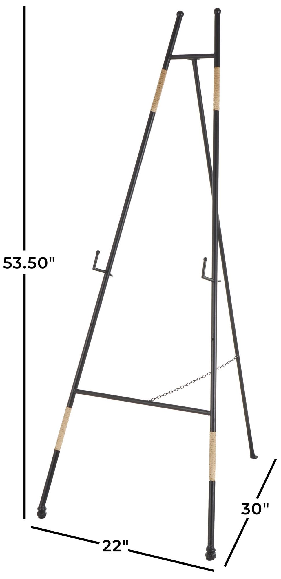 Image 7 Black Metal Modern Easel, 22" x 30" x 54" more views