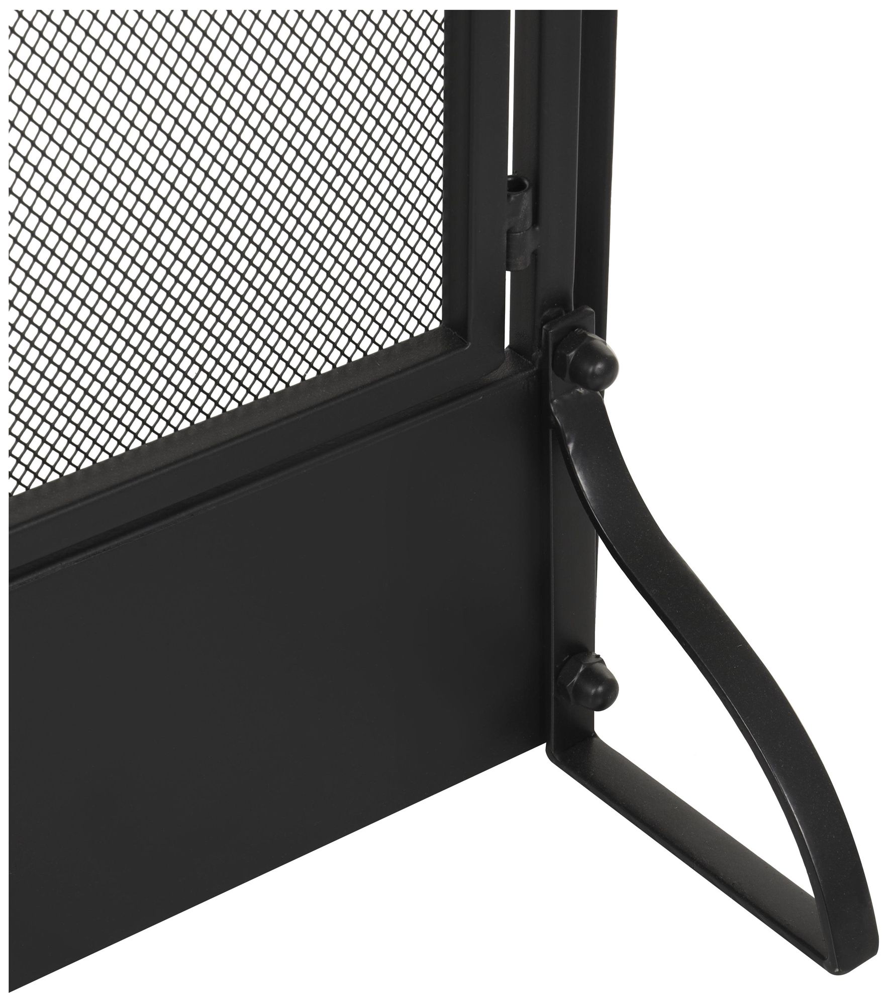 Image 3 Black Metal Modern Fireplace Screen, 27" x 19" x 30" more views