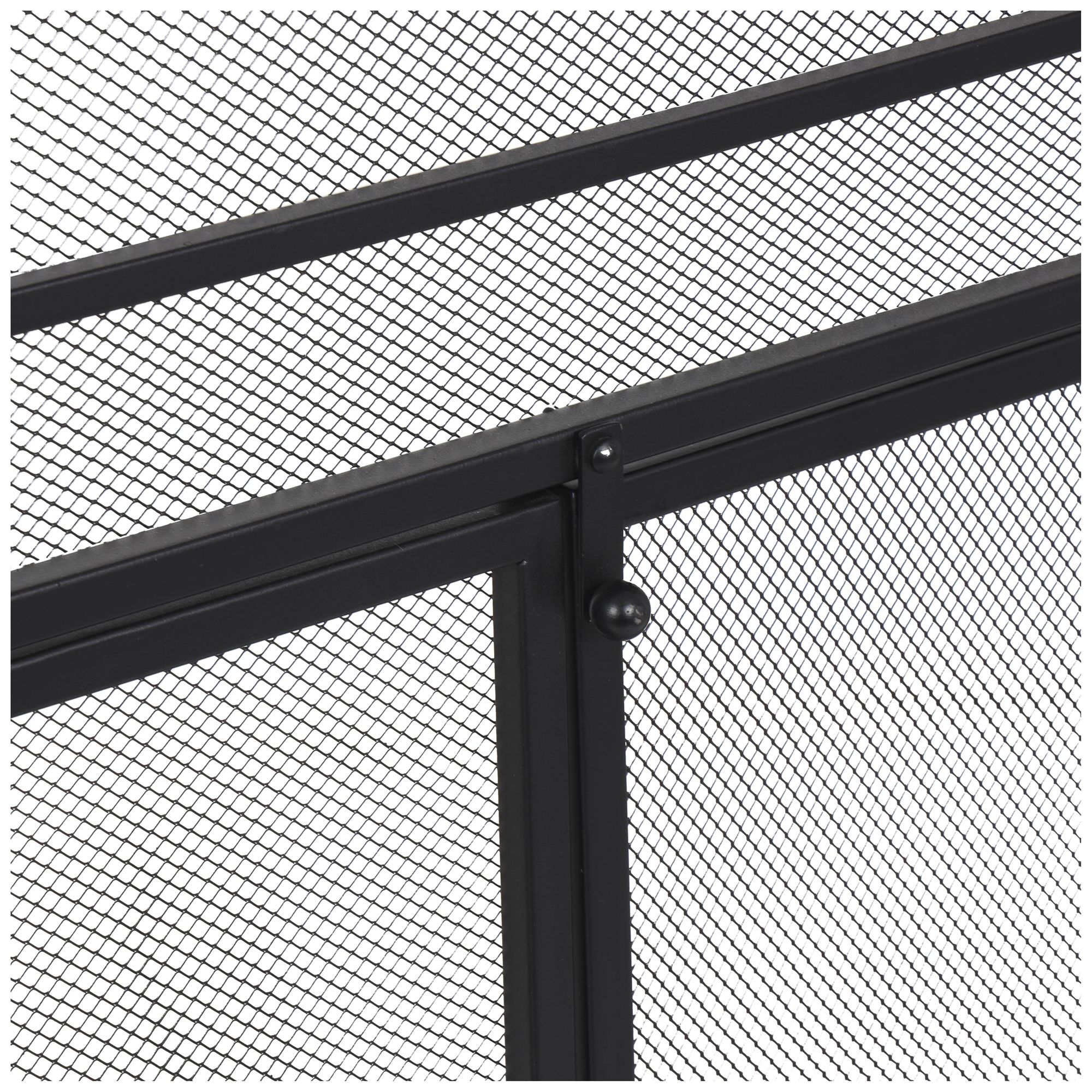 Image 4 Black Metal Modern Fireplace Screen, 27" x 19" x 30" more views