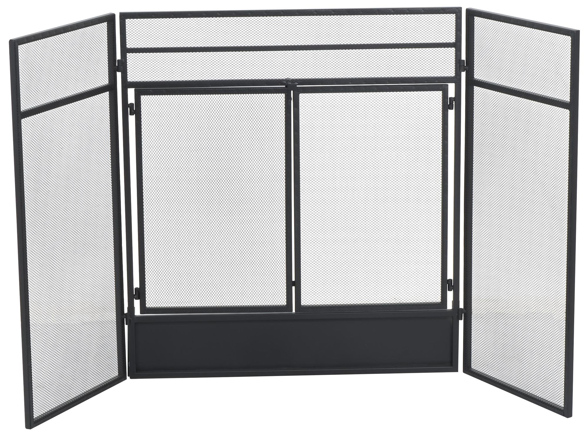 Image 5 Black Metal Modern Fireplace Screen, 27" x 19" x 30" more views