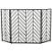 Black Metal Modern Fireplace Screen, 52" x 1" x 31"