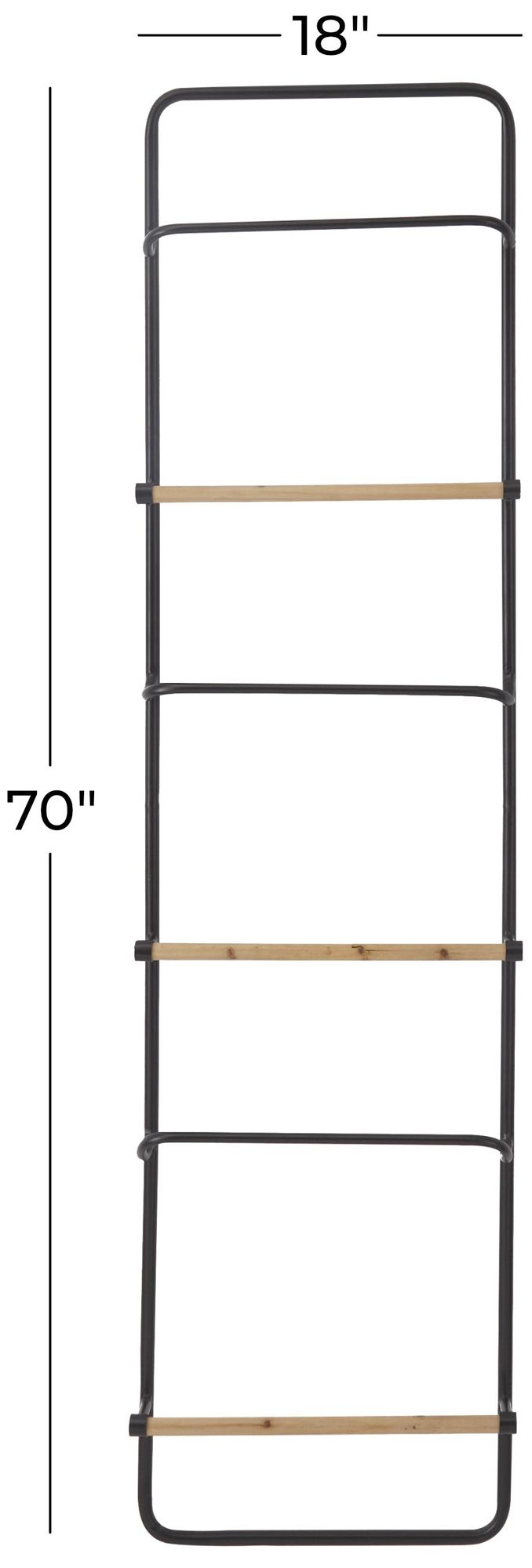 Image 6 Black Metal Modern Ladder, 18" x 4" x 70" more views