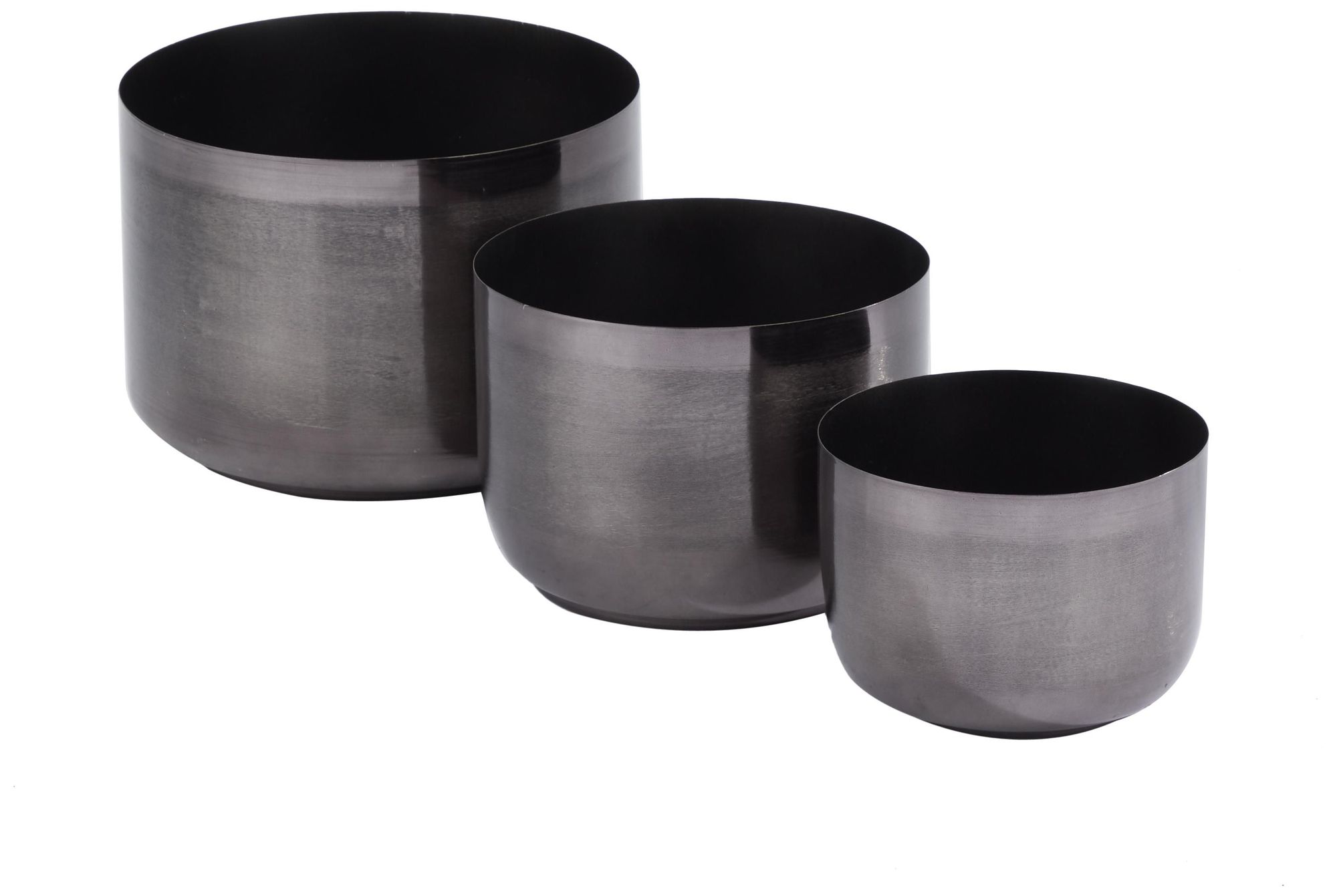 Image 6 Black Metal Modern Planter, S/3 9", 7", 6"H more views