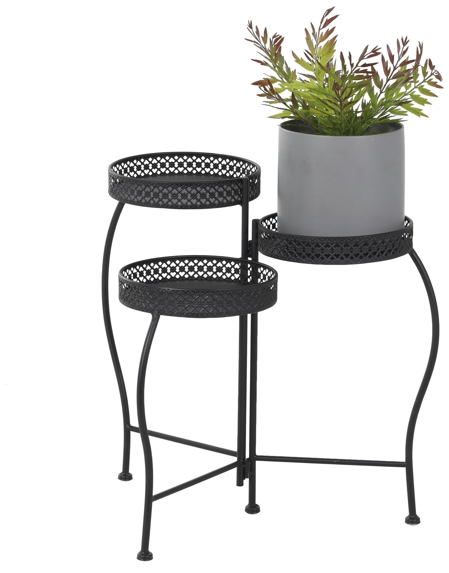 Image 2 Black Metal Modern Plantstand, 17" x 17" x 20"