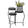 2_Black Metal Modern Plantstand, 17" x 17" x 20"