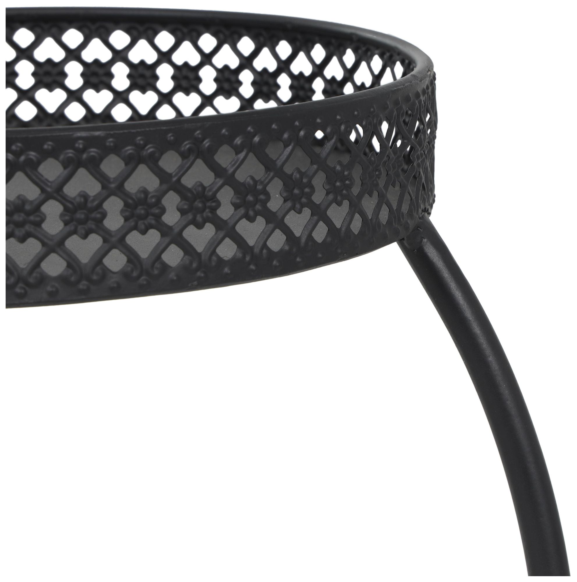 Image 4 Black Metal Modern Plantstand, 17" x 17" x 20" more views