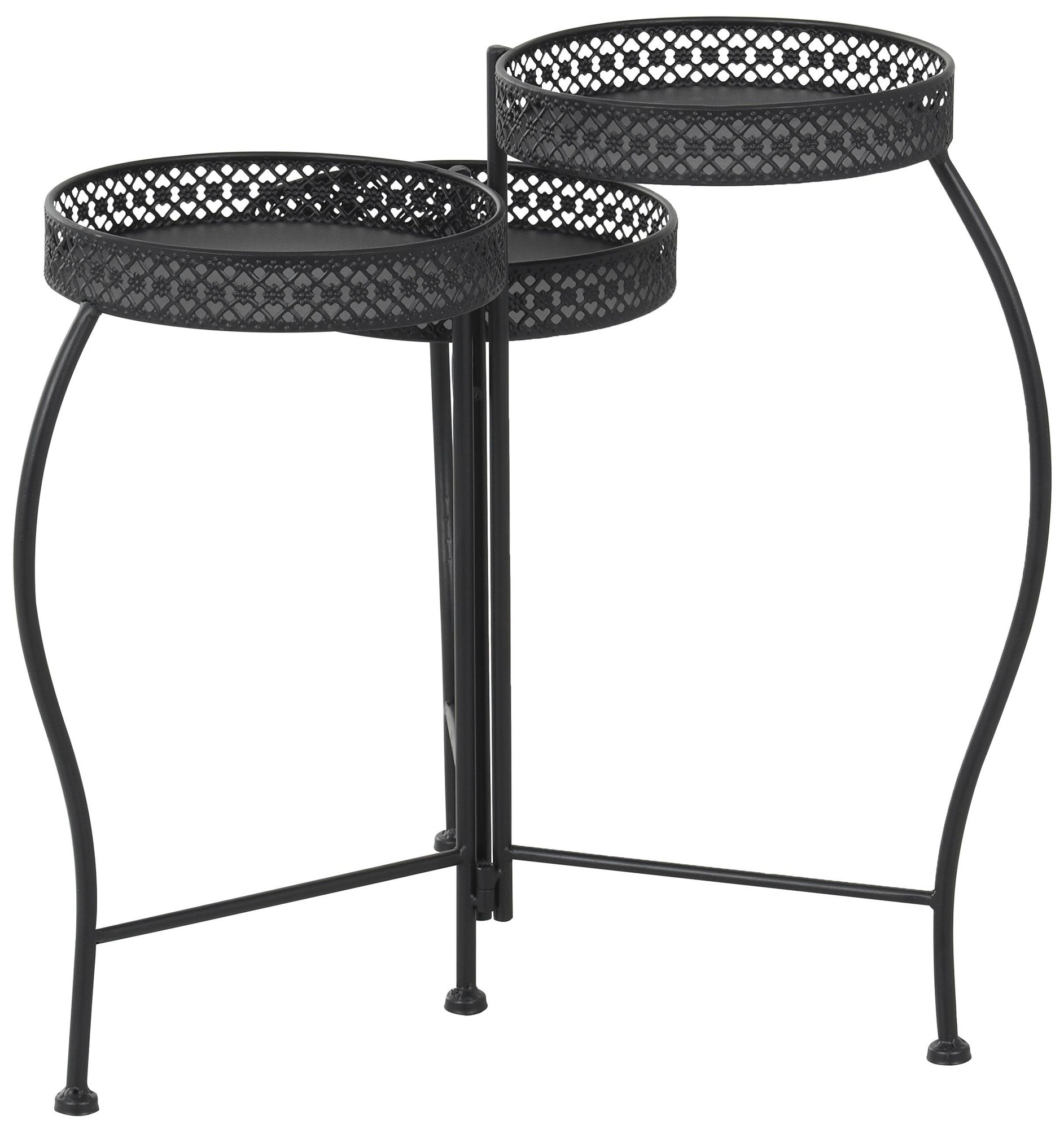 Image 5 Black Metal Modern Plantstand, 17" x 17" x 20" more views