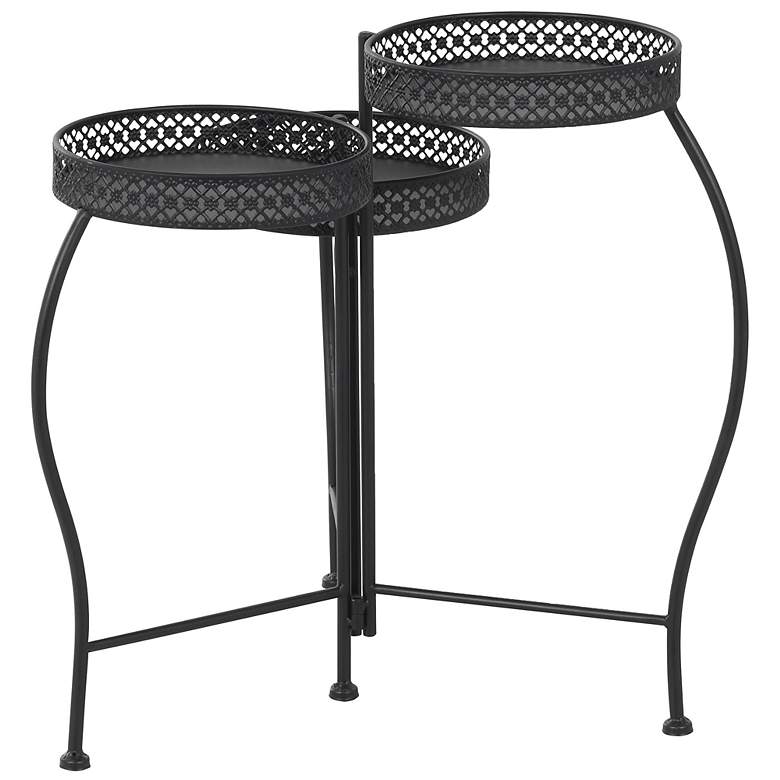 Image 5 Black Metal Modern Plantstand, 17" x 17" x 20" more views
