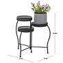 7_Black Metal Modern Plantstand, 17" x 17" x 20" more views