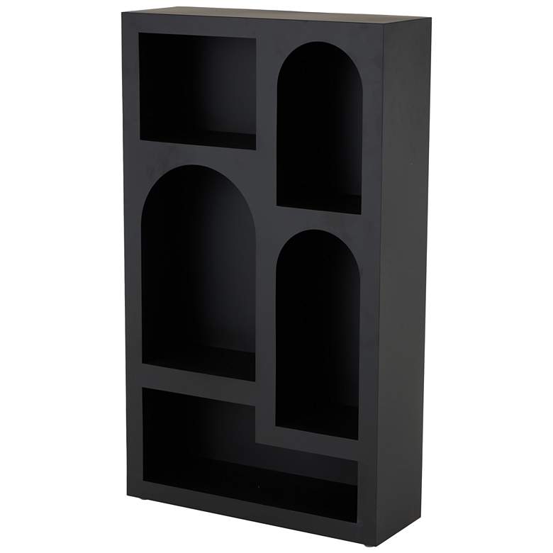 Image 1 Black Metal Modern Shelving Unit, 28" x 10" x 48"