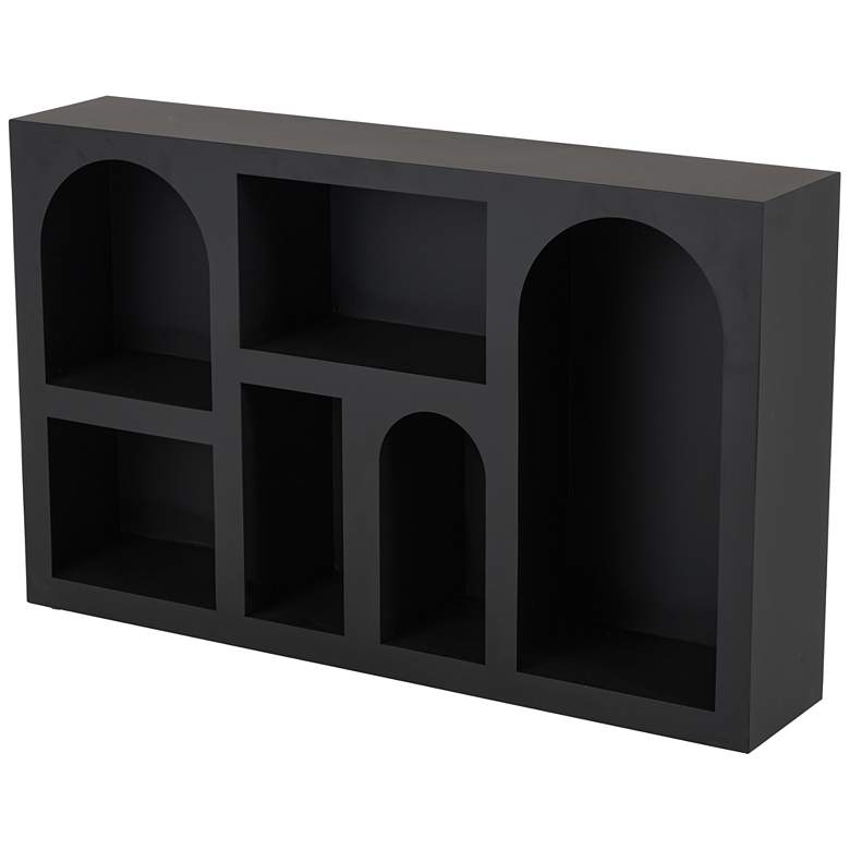 Image 1 Black Metal Modern Shelving Unit, 47" x 10" x 30"