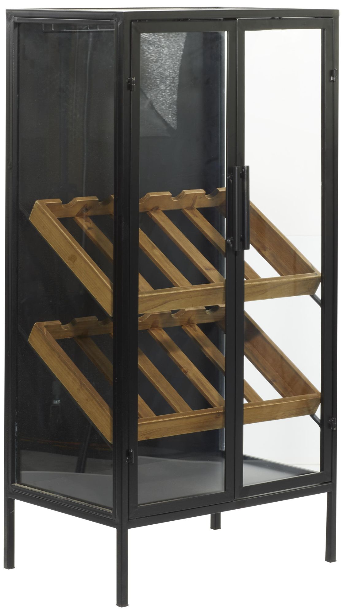 Image 2 Black Metal Modern Standing Wine Rack, 21" x 15" x 40"