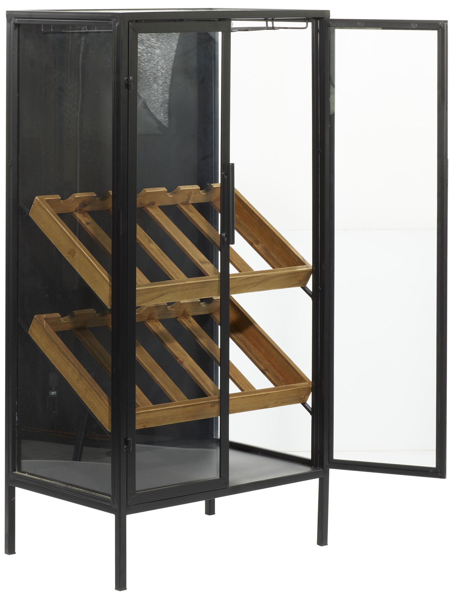 Image 3 Black Metal Modern Standing Wine Rack, 21" x 15" x 40" more views