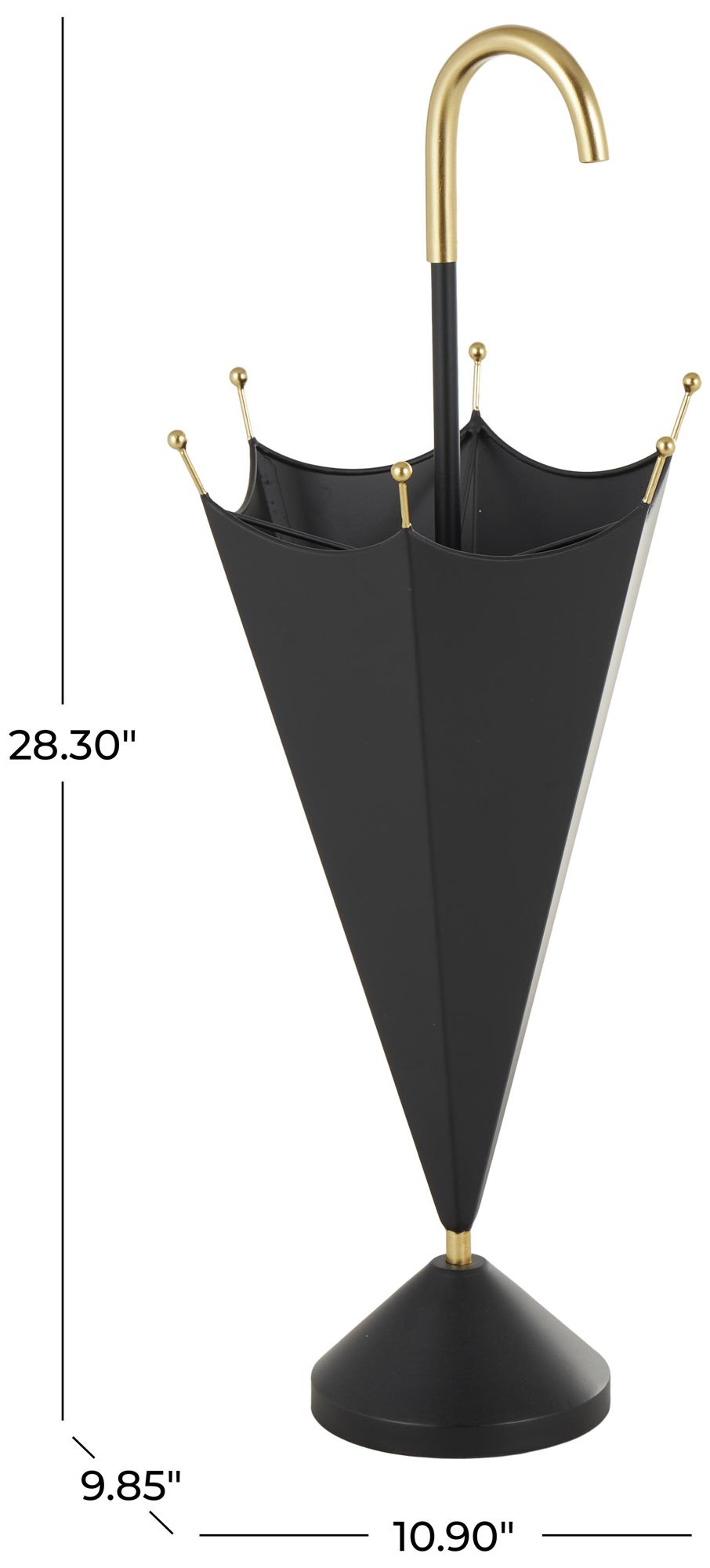 Image 7 Black Metal Modern Umbrella Stand, 11" x 10" x 28" more views