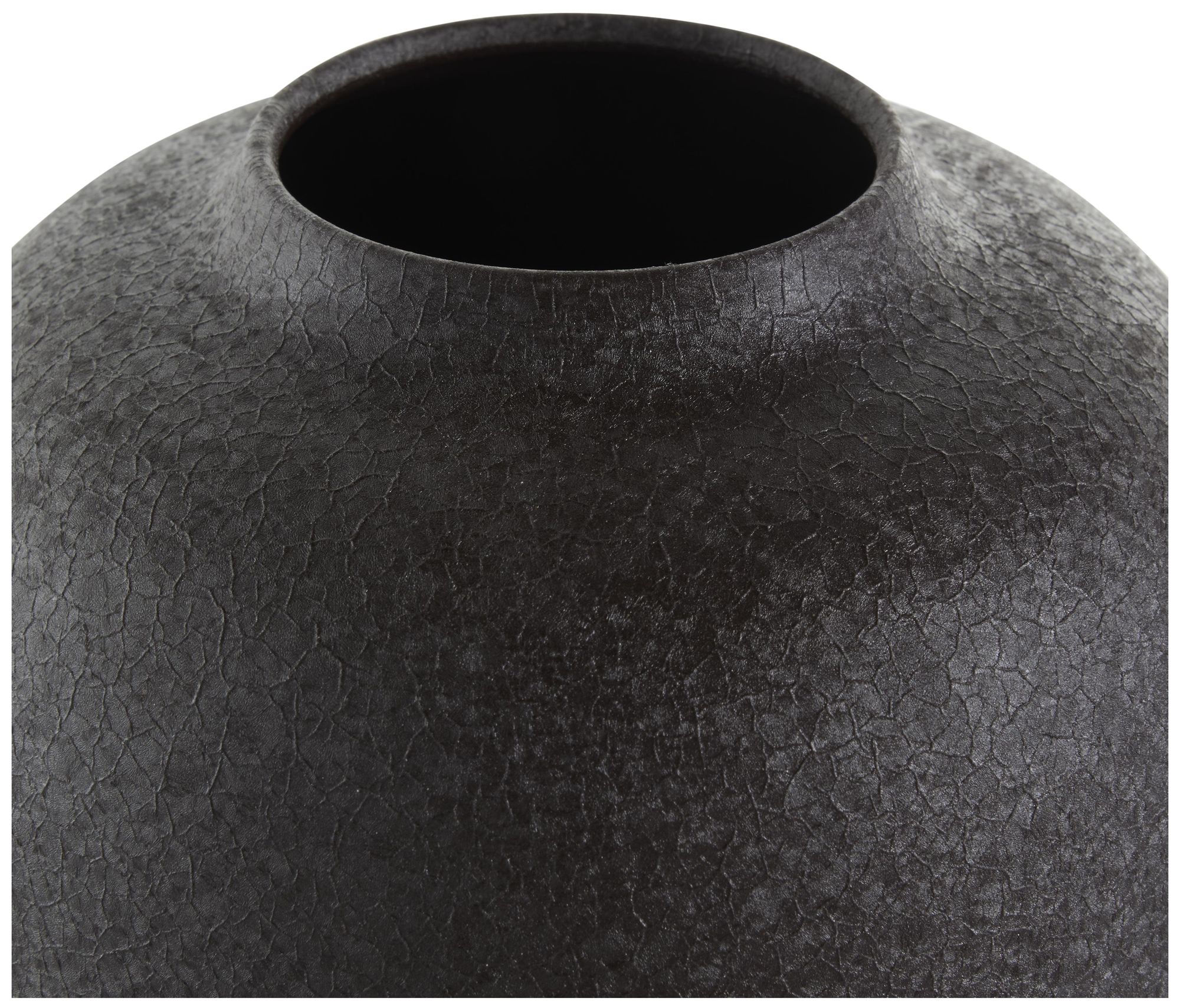 Image 3 Black Metal Modern Vase, 8" x 8" x 12" more views