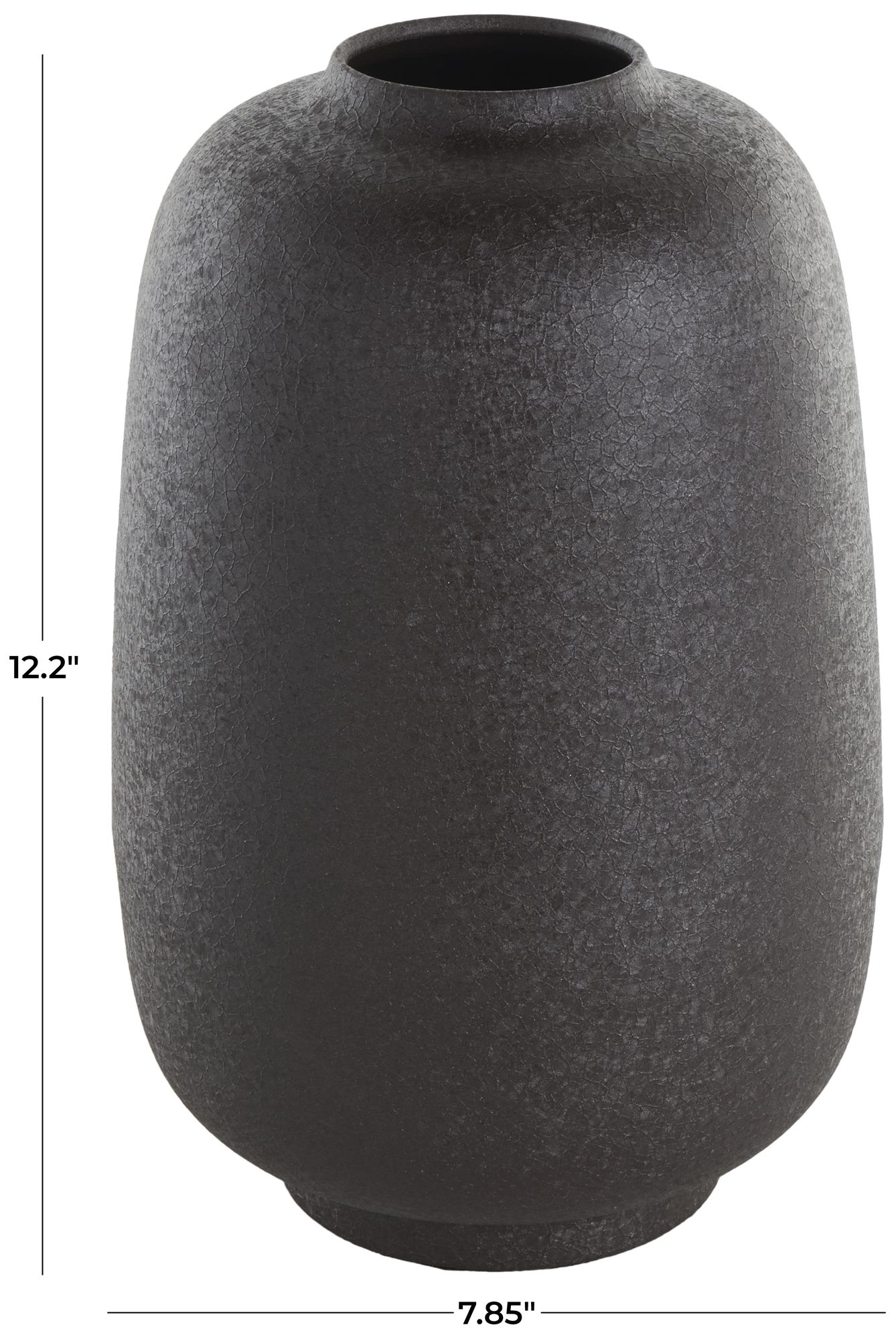 Image 7 Black Metal Modern Vase, 8" x 8" x 12" more views