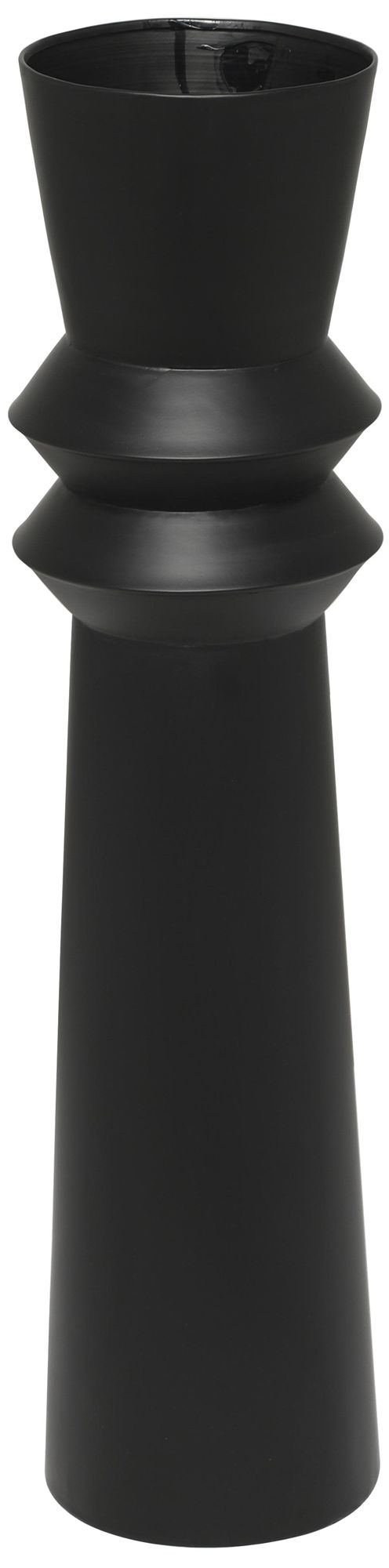 Image 4 Black Metal Modern Vase, 8" x 8" x 32" more views