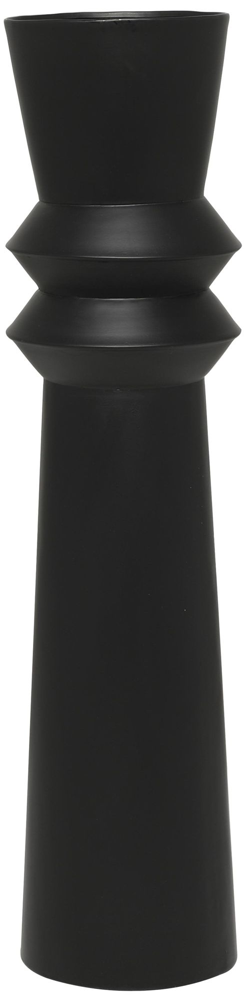 Image 5 Black Metal Modern Vase, 8" x 8" x 32" more views