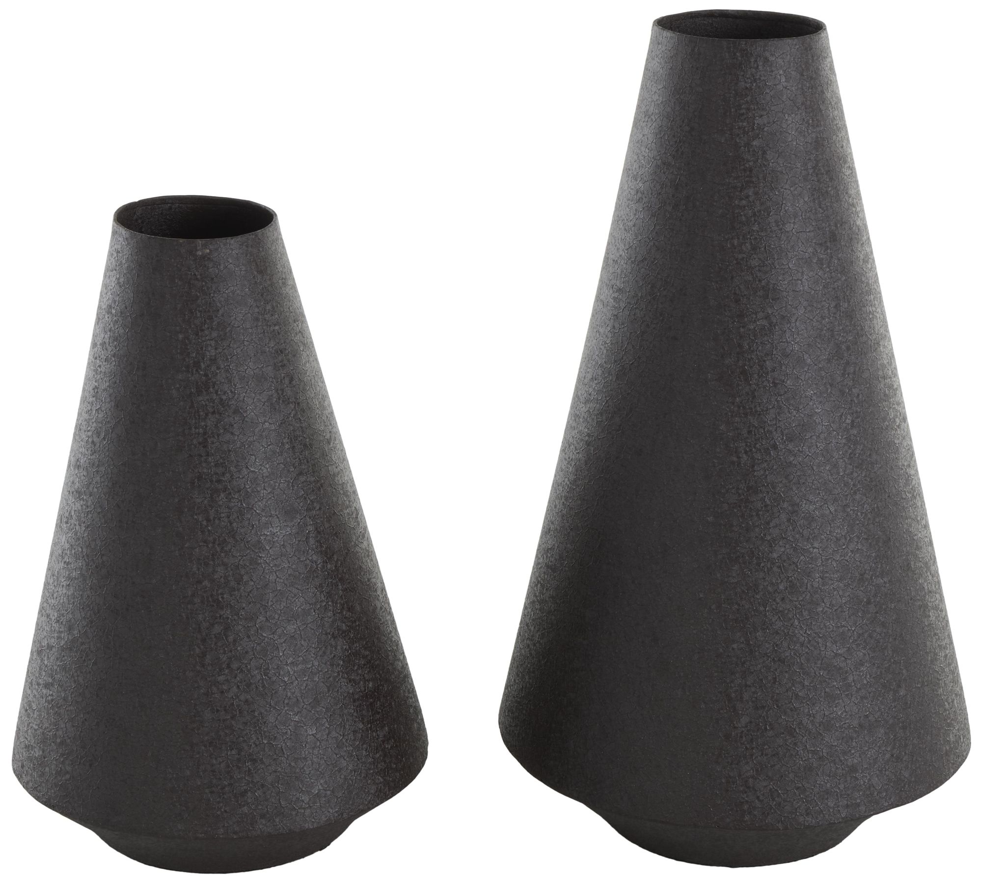 Image 2 Black Metal Modern Vase, S/2 14", 11"H