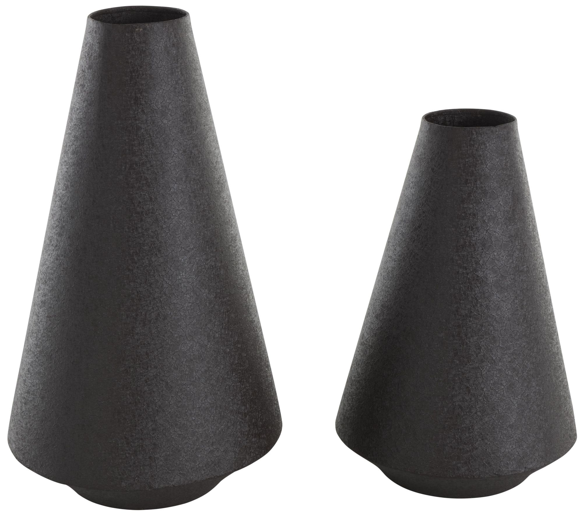 Image 5 Black Metal Modern Vase, S/2 14", 11"H more views