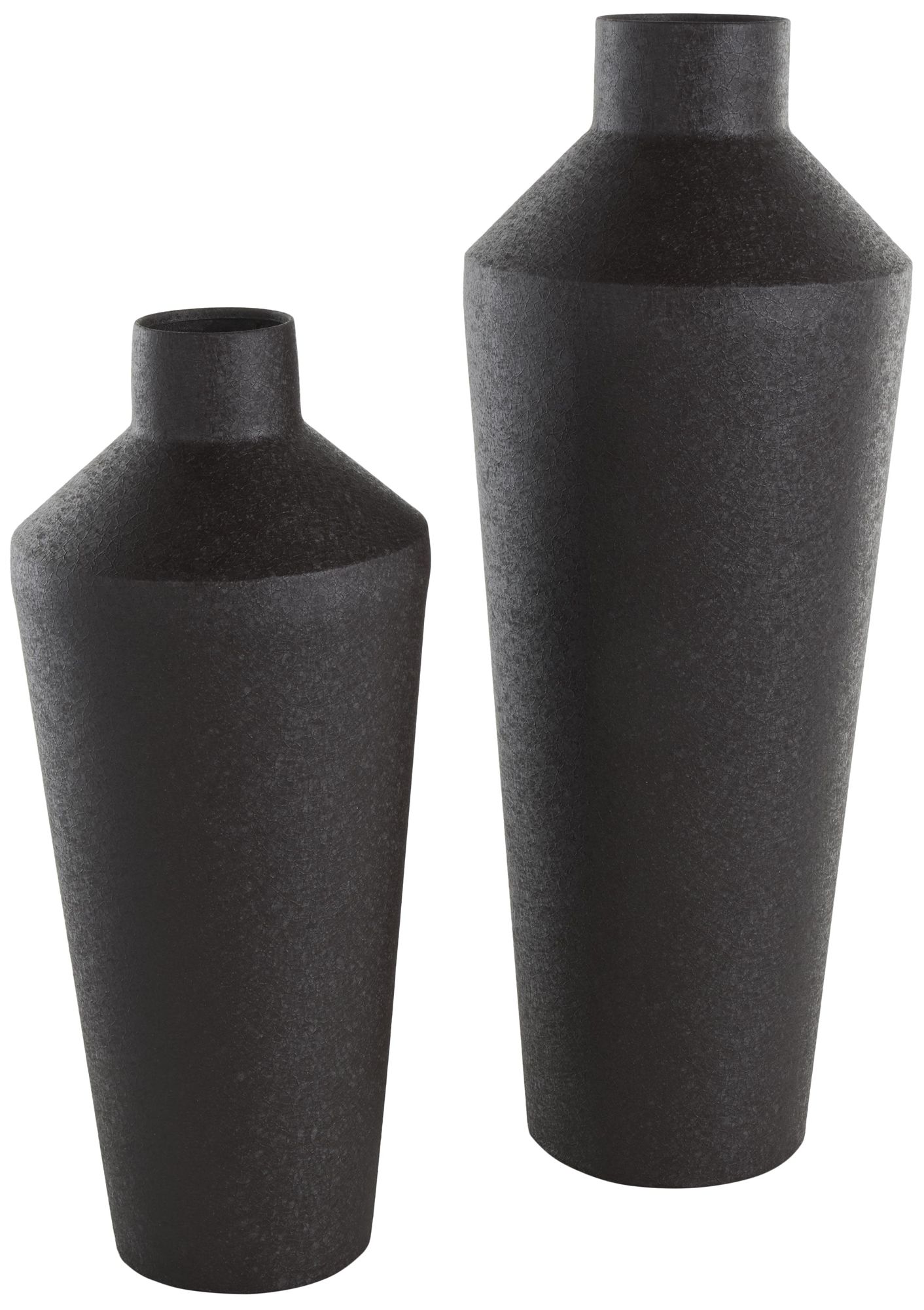 Image 6 Black Metal Modern Vase, S/2 20", 16"H more views