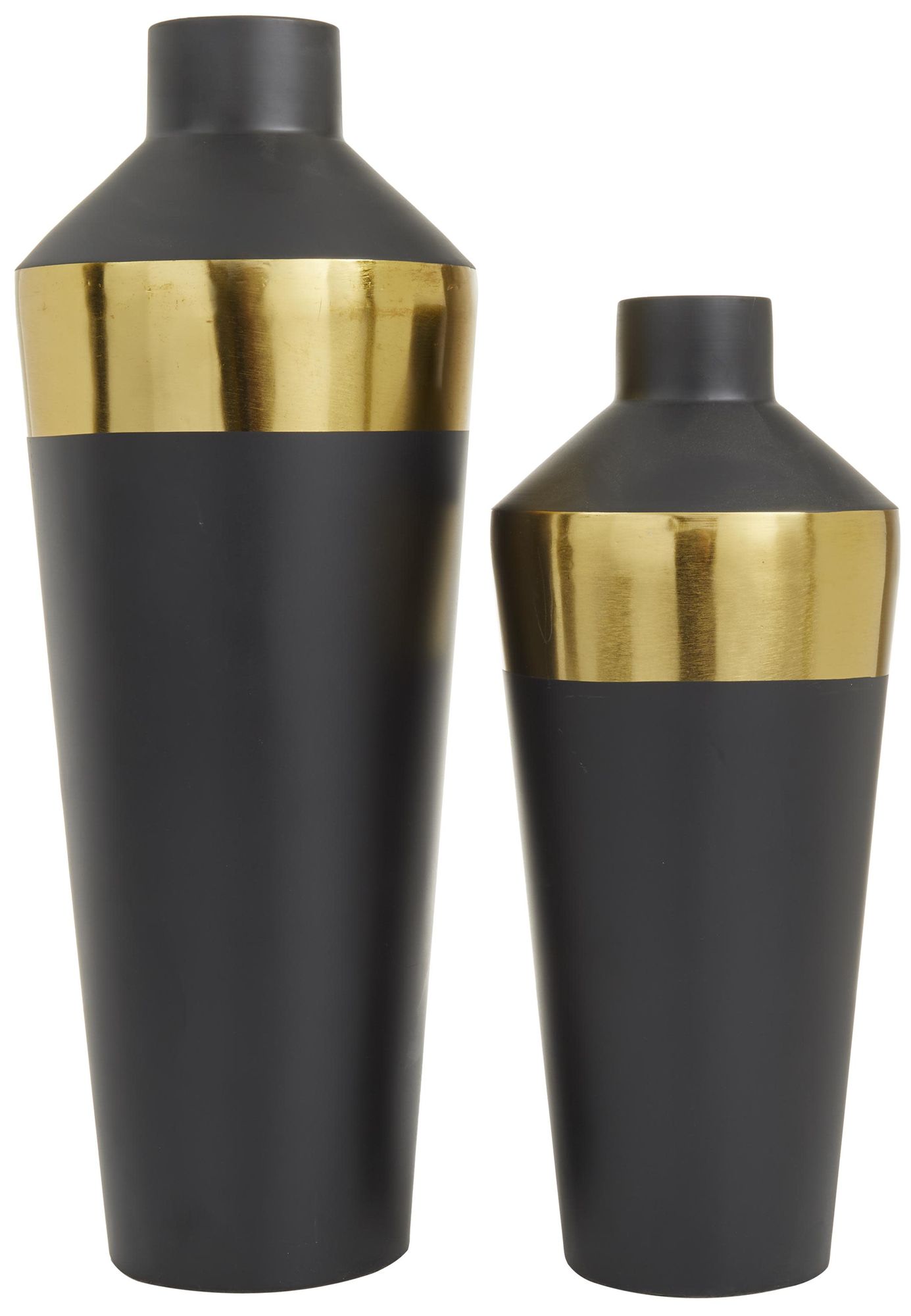 Image 5 Black Metal Modern Vase, S/2 20", 16"H more views