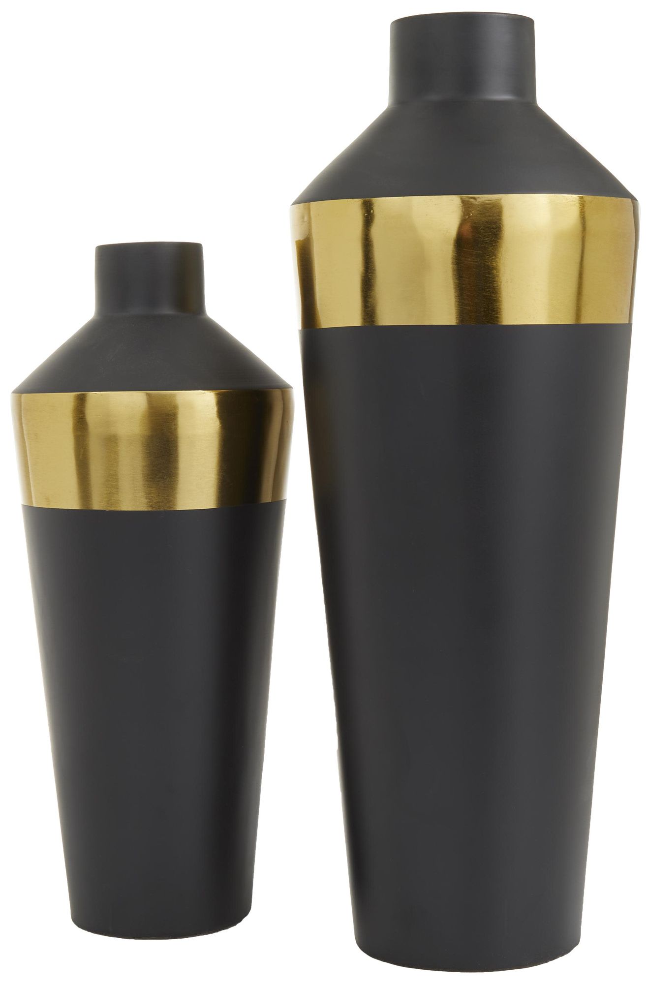 Image 6 Black Metal Modern Vase, S/2 20", 16"H more views