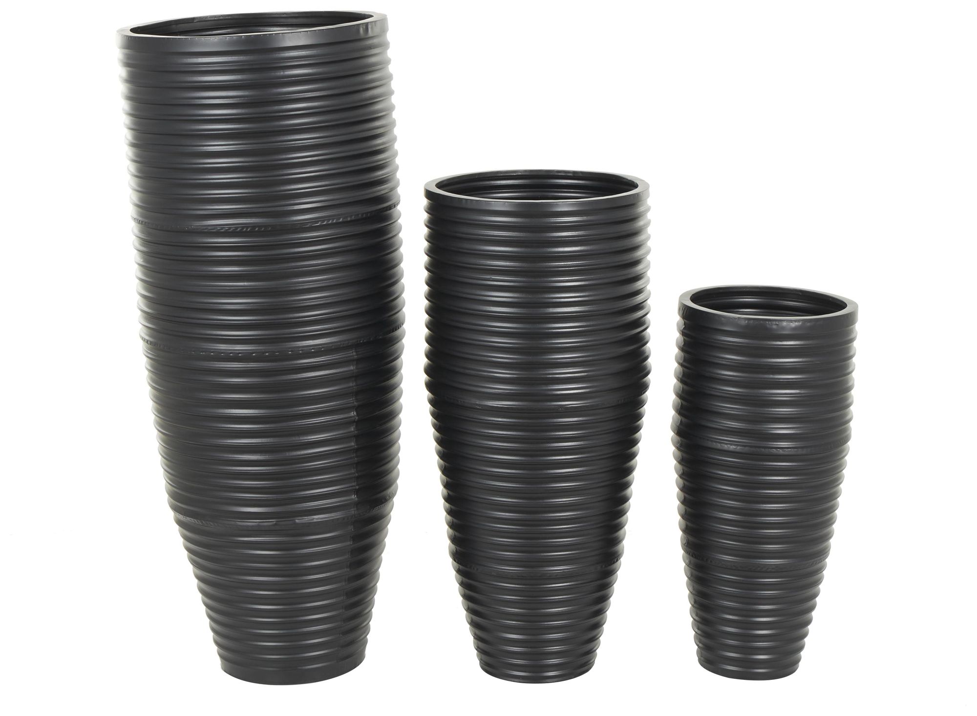 Image 3 Black Metal Modern Vase, S/3 46", 35", 27"H more views