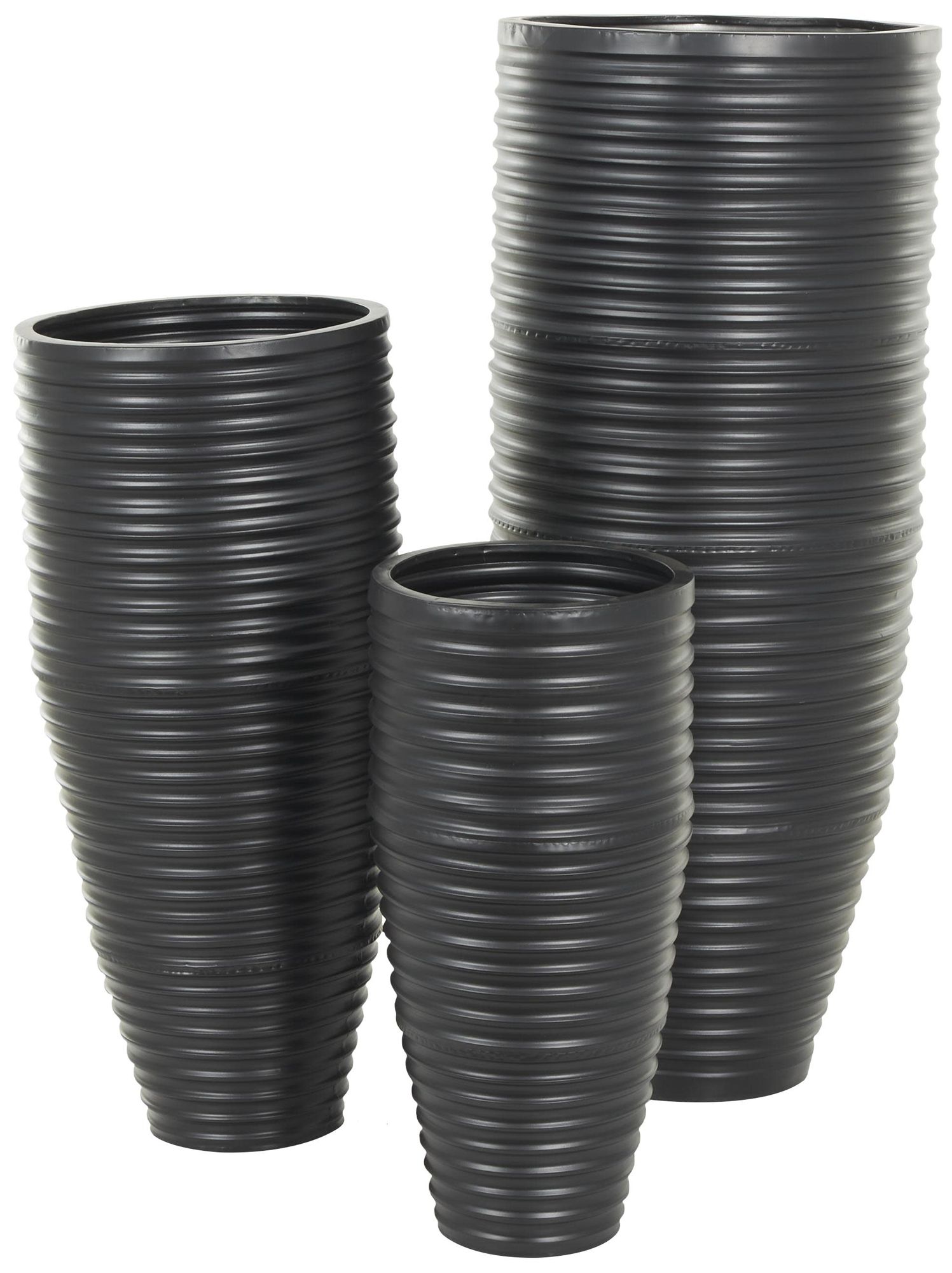 Image 4 Black Metal Modern Vase, S/3 46", 35", 27"H more views