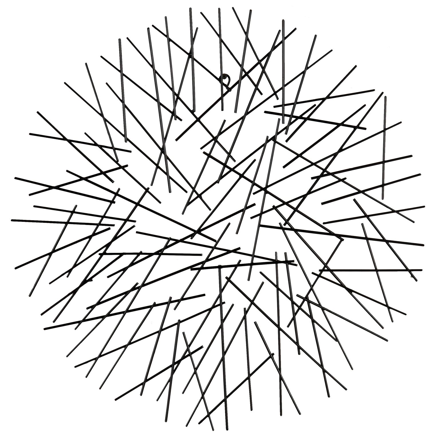 Image 2 Black Metal Modern Wall Decor, 24" x 2" x 25"