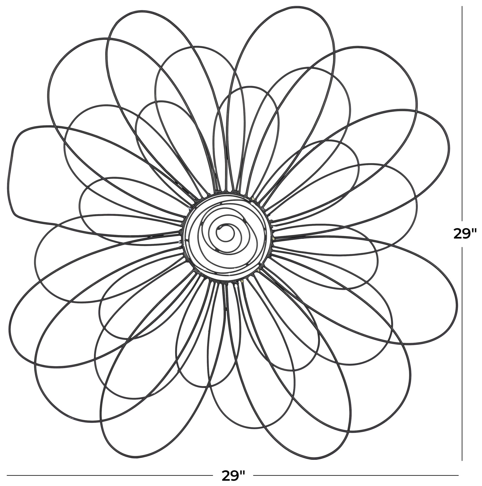 Image 7 Black Metal Modern Wall Decor, 29" x 1" x 29" more views