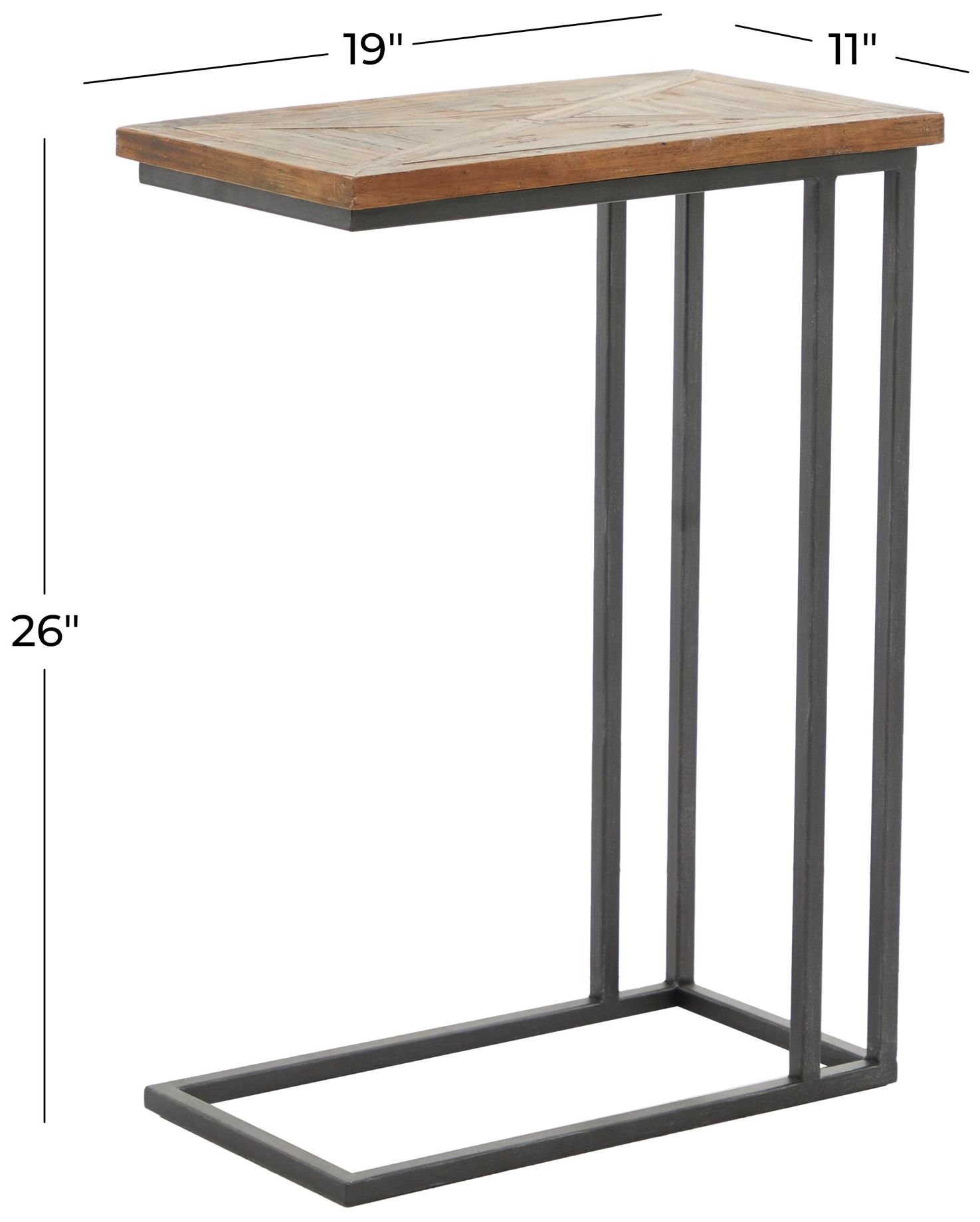 Image 7 Black Metal Rustic Accent Table, 19" x 11" x 26" more views