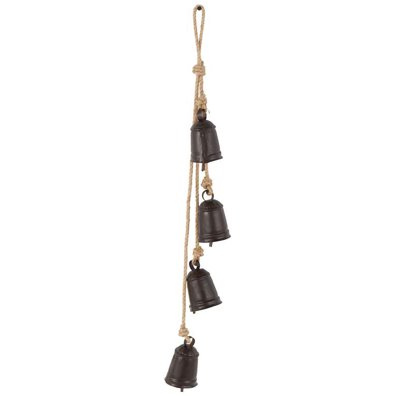 Image 1 Black Metal Rustic Decorative Bells, 4" x 3" x 29"