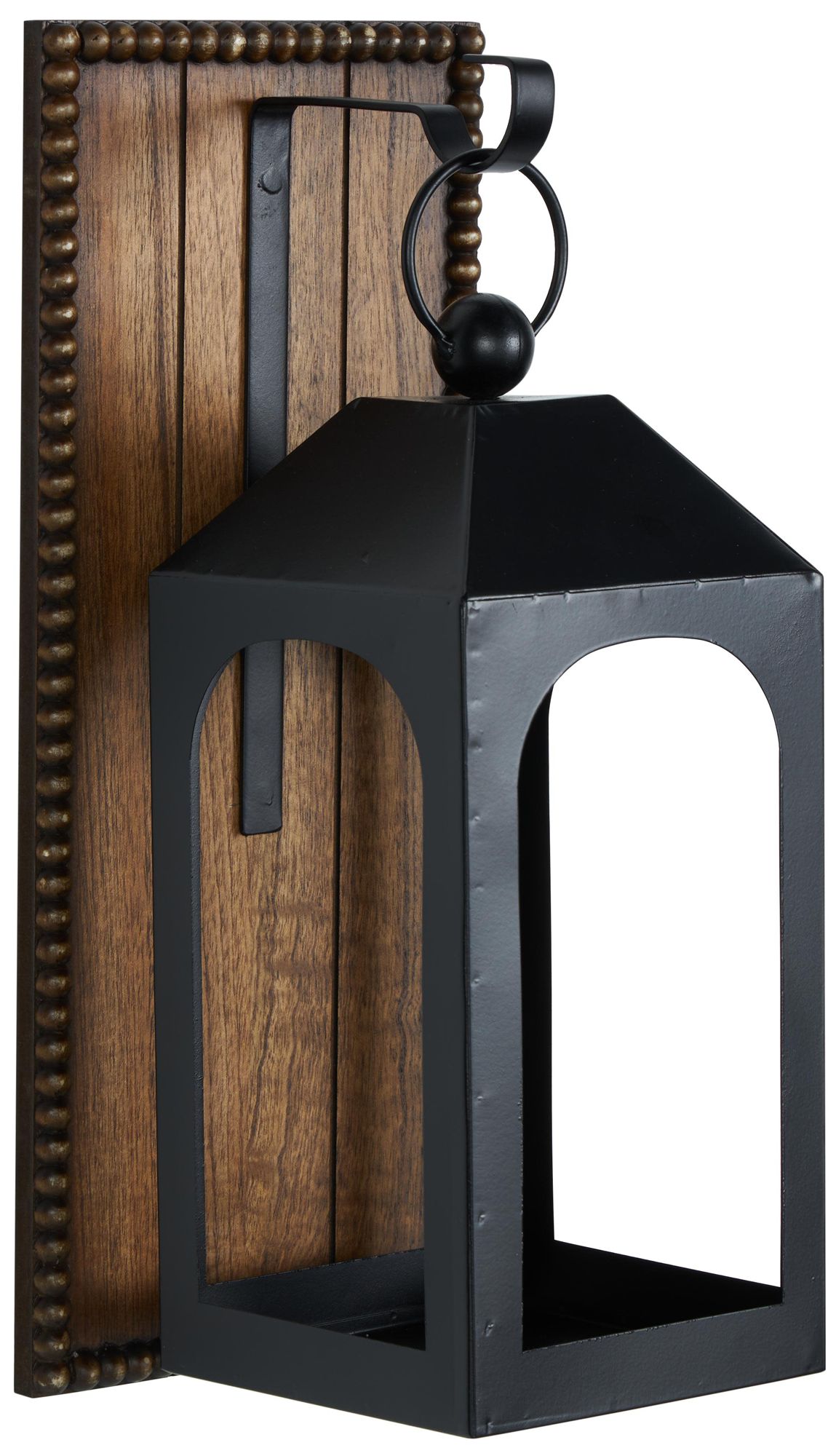 Image 6 Black Metal Rustic Wall Sconce, 6" x 6" x 16" more views