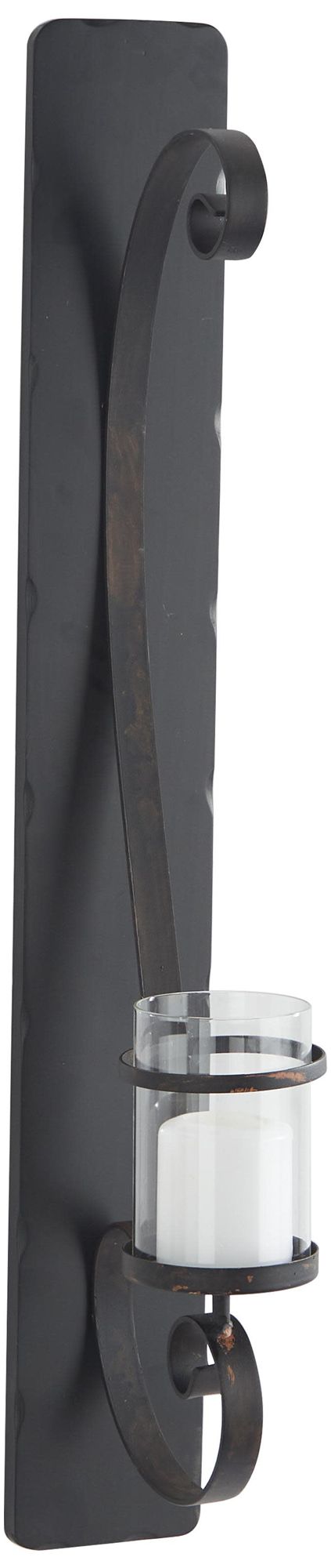 Image 2 Black Metal Rustic Wall Sconce, 8" x 5" x 36"