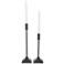 Black Metal Slim Weathered Decorative Candle Holder, Set of 2 15", 12"H