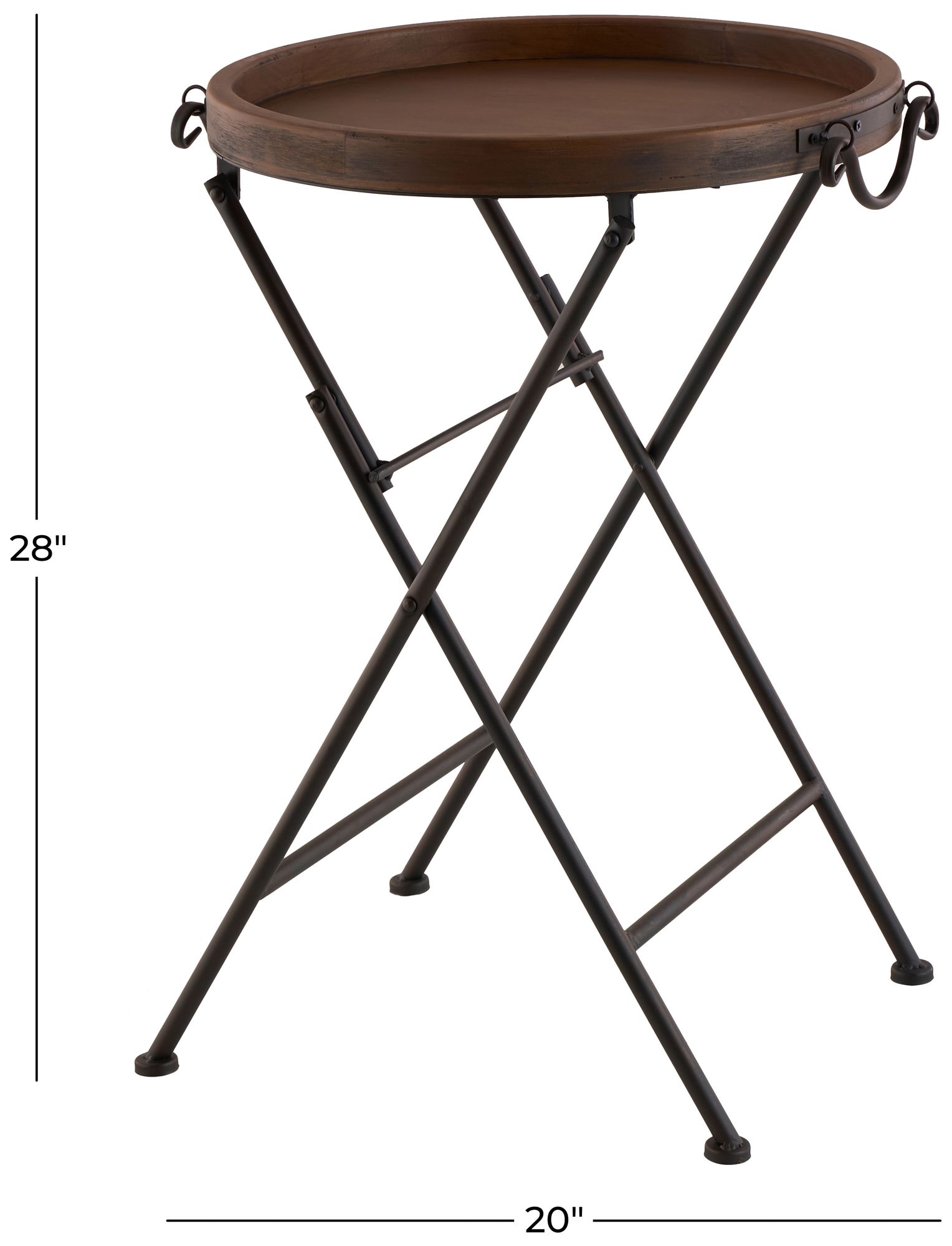 Image 7 Black Metal Traditional Accent Table, 20" x 20" x 28" more views