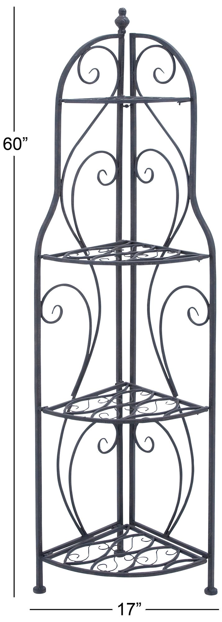 Image 7 Black Metal Traditional Bakers Rack, 17" x 11" x 60" more views