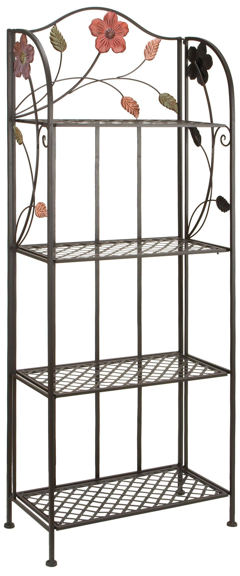 Image 2 Black Metal Traditional Bakers Rack, 25" x 12" x 68"