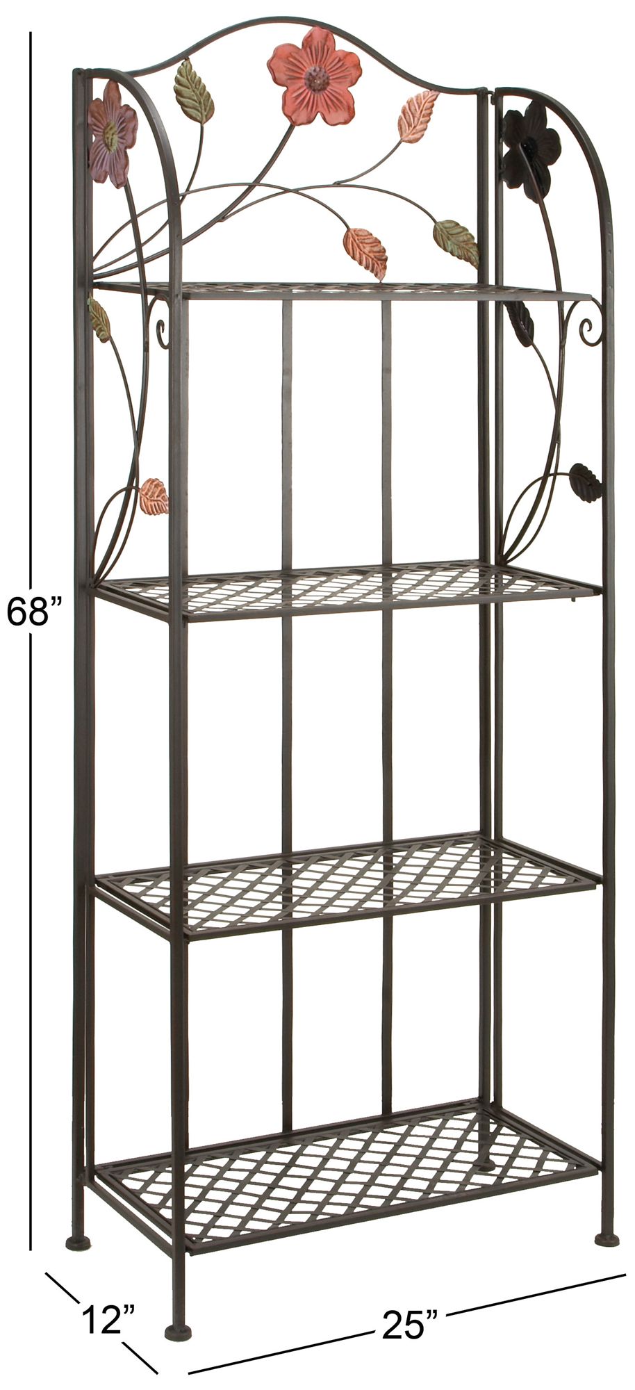 Image 6 Black Metal Traditional Bakers Rack, 25" x 12" x 68" more views