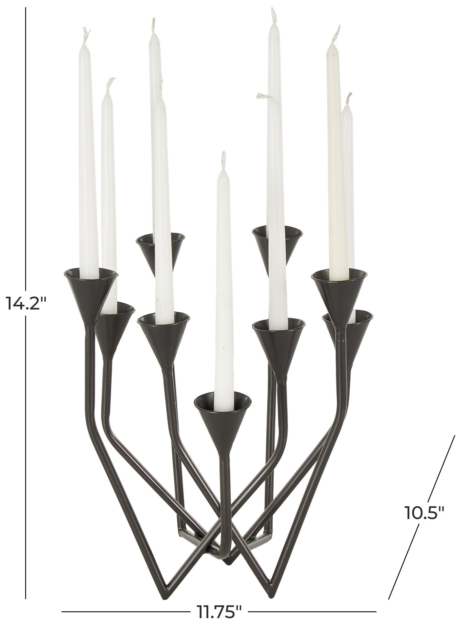 Image 7 Black Metal Traditional Candelabra, 12" x 11" x 14" more views