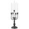 Black Metal Traditional Candelabra, 6" x 6" x 17"